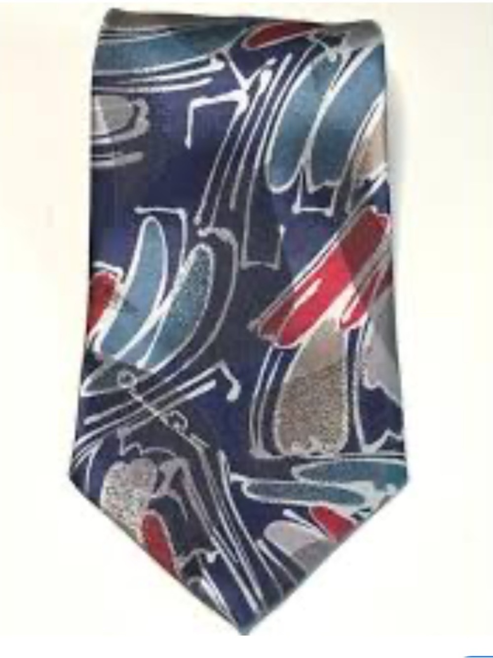 Oscar de la Renta Studio Printed Scarf in Navy, Teal, Red, and Cream
